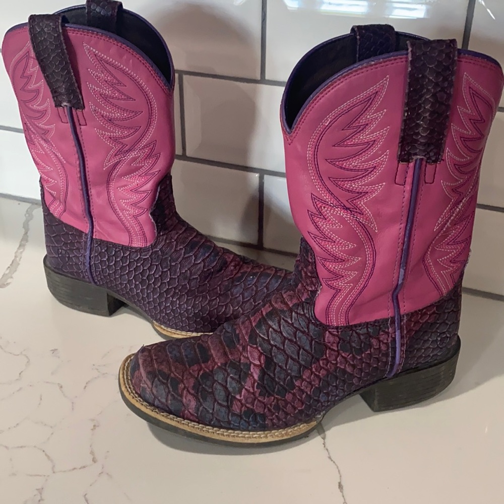 Ariat girls size 13 boots purple and pink